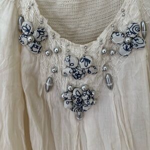 Casting 100% Cotton Tunic Dress / Top with Great Embellishments. Size M